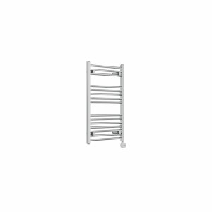 Bergen 800 x 500mm Straight Chrome Thermostatic Touch Control Electric Heated Towel Rail