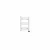 Fjord 600 x 500mm Curved White Thermostatic Touch Control Electric Heated Towel Rail