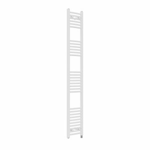 Fjord 1800 x 300mm Curved White Prefilled Electric Heated Towel Rail