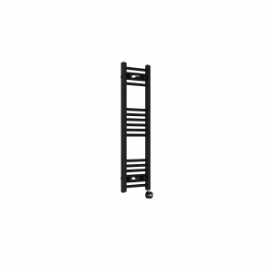 Bergen 1000 x 300mm Straight Black Thermostatic Touch Control Electric Heated Towel Rail