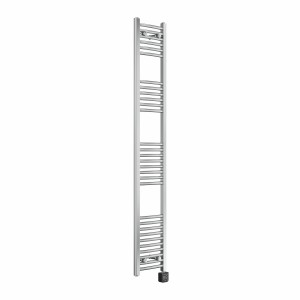 Fjord 1800 x 300mm Curved Chrome Thermostatic Wifi Control Electric Heated Towel Rail