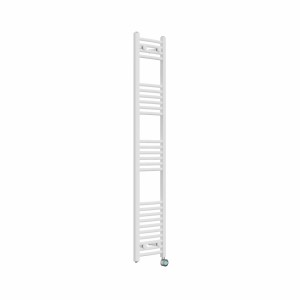 Fjord 1600 x 300mm Curved White Thermostatic Touch Control Wifi Electric Heated Towel Rail