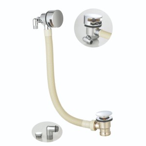 Round Bath Overflow Filler with Click Clack Waste Chrome