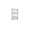 Fjord 800 x 600mm Curved Chrome Thermostatic Wifi Control Electric Heated Towel Rail