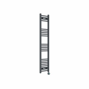 Fjord 1400 x 300mm Curved Anthracite Thermostatic Touch Control Electric Heated Towel Rail