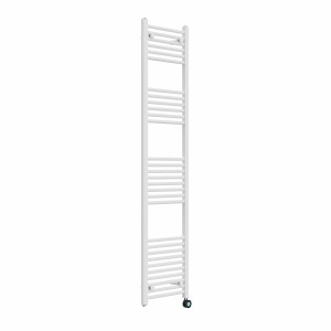 Bergen 1800 x 400mm Straight White Thermostatic Touch Control Electric Heated Towel Rail