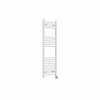Fjord 1200 x 400mm Curved White Thermostatic Touch Control Wifi Electric Heated Towel Rail