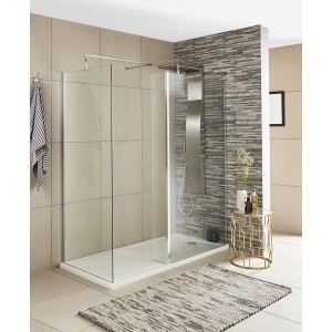 Aquariss Kent - 1400 and 1000mm Wet Room Screen with 300mm Hinged Return Screen