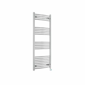Fjord 1400 x 600mm Curved Chrome Thermostatic Touch Control Electric Heated Towel Rail