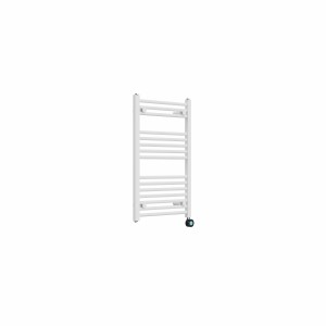 Bergen 800 x 500mm Straight White Thermostatic Touch Control Electric Heated Towel Rail