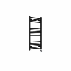 Bergen 1000 x 500mm Straight Black Thermostatic Touch Control Electric Heated Towel Rail