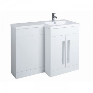 Calm White Right Hand Combination Vanity Unit Set (No Concealed Cistern & No Toilet) - 1100mm