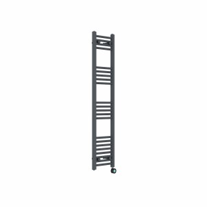 Bergen 1400 x 300mm Straight Anthracite Thermostatic Touch Control Electric Heated Towel Rail