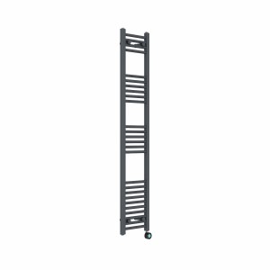 Bergen 1600 x 300mm Straight Anthracite Thermostatic Touch Control Electric Heated Towel Rail