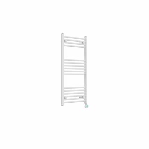 Bergen 1000 x 500mm Straight White Thermostatic Touch Control Electric Heated Towel Rail