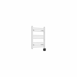 Bergen 600 x 500mm Straight White Thermostatic Touch Control Electric Heated Towel Rail