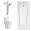 Boston Modern Bathroom Suite with Straight Shower Bath - 1700 x 750mm