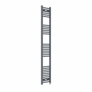 Fjord 1800 x 300mm Curved Anthracite Prefilled Electric Heated Towel Rail