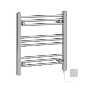 Bergen 600 x 540mm Straight Chrome Electric Heated Towel Rail