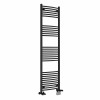Fjord 1800 x 500mm Dual Fuel Curved Black Thermostatic Electric Heated Towel Rail