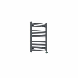 Fjord 800 x 600mm Curved Anthracite Thermostatic Touch Control Wifi Electric Heated Towel Rail