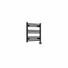 Fjord 600 x 600mm Curved Black Thermostatic Wifi Control Electric Heated Towel Rail