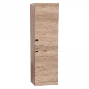 Light Oak Effect Wall Hung High 2 door Cabinet Cupboard 1200mm
