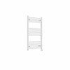 Fjord 1000 x 600mm Curved White Thermostatic Touch Control Electric Heated Towel Rail