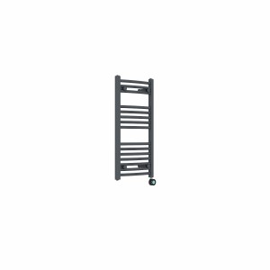 Fjord 800 x 400mm Curved Anthracite Thermostatic Touch Control Wifi Electric Heated Towel Rail