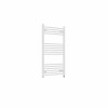 Fjord 1000 x 600mm Curved White Prefilled Electric Heated Towel Rail