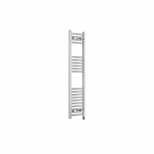 Fjord 1200 x 300mm Curved Chrome Prefilled Electric Heated Towel Rail