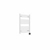 Fjord 800 x 600mm Curved White Thermostatic Wifi Control Electric Heated Towel Rail