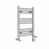 Fjord 600 x 400mm Dual Fuel Curved Chrome Thermostatic Electric Heated Towel Rail