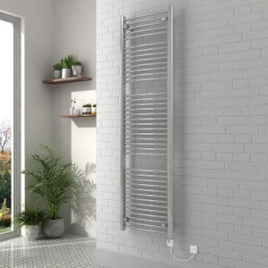 Vienna 1800 x 500mm Curved Chrome Electric Heated Thermostatic Towel Rail