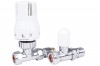 Thermostatic Straight 15mm Radiator Valve and Lockshield with 15-10mm Reducer