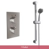 Thurso Chrome Twin Round Handle Concealed Valve with Raiser Rail Kit (1 Outlet)