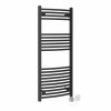Fjord 1200 x 500mm Curved Black HEC Thermostatic Electric Heated Towel Rail