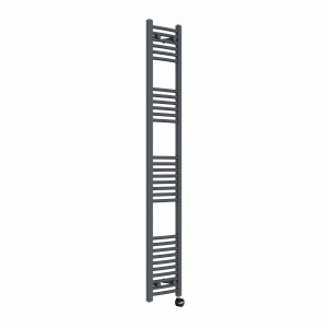 Fjord 1800 x 300mm Curved Anthracite Thermostatic Touch Control Electric Heated Towel Rail