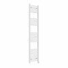Fjord 1800 x 400mm Curved White Thermostatic Touch Control Electric Heated Towel Rail