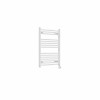 Fjord 800 x 600mm Curved White Thermostatic Touch Control Electric Heated Towel Rail