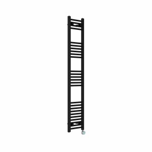 Bergen 1600 x 300mm Straight Black Thermostatic Touch Control Wifi Electric Heated Towel Rail