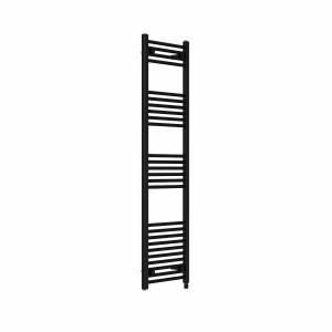Bergen 1600 x 400mm Straight Black Prefilled Electric Heated Towel Rail