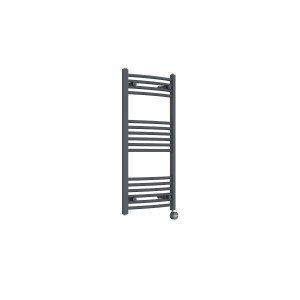 Fjord 1000 x 500mm Curved Anthracite Thermostatic Touch Control Electric Heated Towel Rail