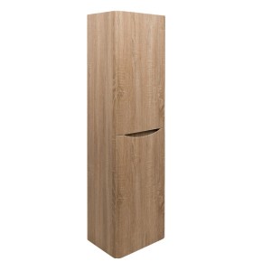 Peace Light Oak Wall Mounted Tall Bathroom Storage Unit