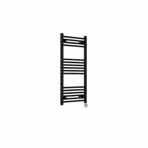 Bergen 1000 x 500mm Straight Black Thermostatic Touch Control Wifi Electric Heated Towel Rail