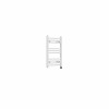 Fjord 600 x 400mm Curved White Prefilled Electric Heated Towel Rail