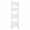 Bergen 1800 x 600mm Dual Fuel Straight White Thermostatic Electric Heated Towel Rail