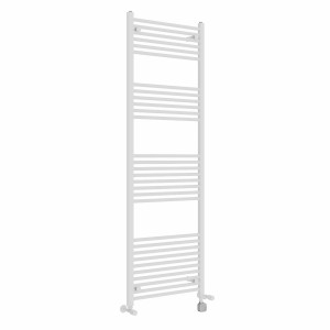 Bergen 1800 x 600mm Dual Fuel Straight White Thermostatic Electric Heated Towel Rail