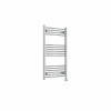 Fjord 1000 x 600mm Curved Chrome Thermostatic Touch Control Electric Heated Towel Rail