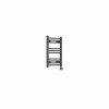 Fjord 600 x 400mm Curved Anthracite Thermostatic Touch Control Electric Heated Towel Rail